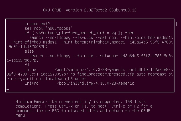 Kernel boot-time Options - Grub 2