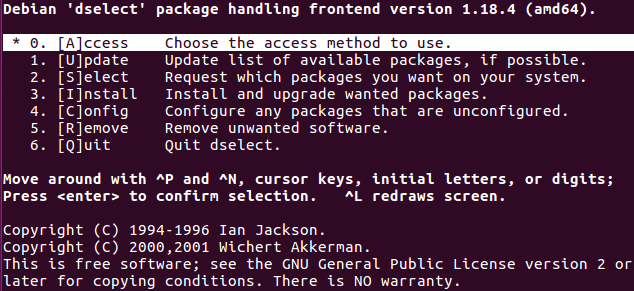 dselect is a front-end to dpkg